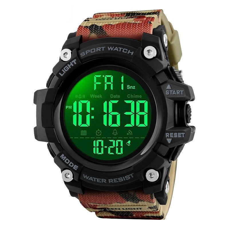 SKMEI 1384 Camo με Καουτσούκ Λουράκι Αδιάβροχο 30M