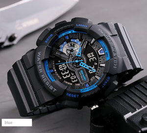 Ανδρικό Ρολόι Skmei 1688 Αναλογικό Ψηφιακό Ρολόι Black Blue