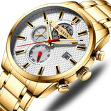 Curren 8352 Ανδρικό Ρολόι με Μπρασελέ και Χρυσό Λευκό Καντράν 