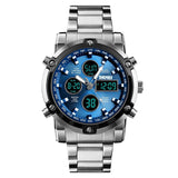 SKMEI 1389 Αδιάβροχο ρολόι αναλογικό και ψηφιακό με μπρασελέ και LED