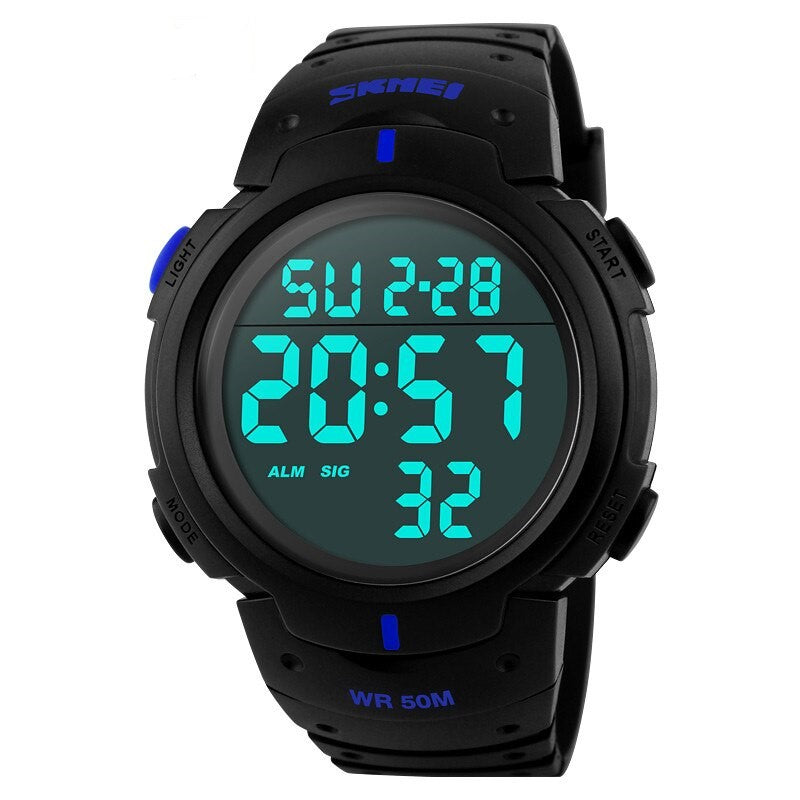 Skmei 1068 Black Blue Ψηφιακό Ρολόι Μπαταρίας με Καουτσούκ Λουράκι