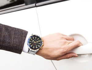 Curren 8309 Ανδρικό Ρολόι με Μπρασελέ και Μπλε Καντράν