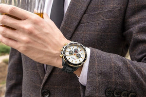 Curren 8309 Ανδρικό Ρολόι με Μπρασελέ και Μαύρο Λευκό Καντράν