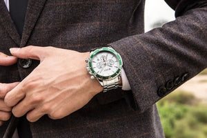 Curren 8309 Ανδρικό Ρολόι με Μπρασελέ και Λευκό Καντράν