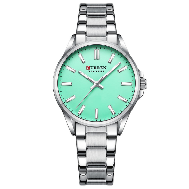 Curren 9090 Γυναικείο Ρολόι με Μπρασελέ και Τιρκουάζ Καντράν